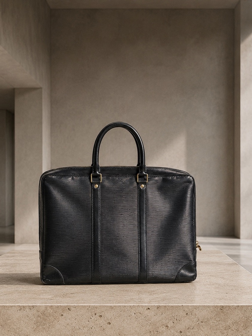 Louis Vuitton Porte-Documents Briefcase – Black Epi Leather | Vintage 👀 - Picture 2 of 15